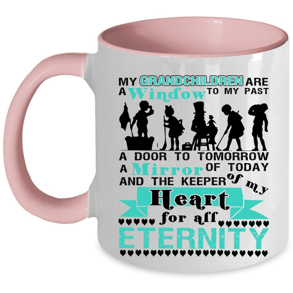 Cute Coffee Mug, My Grandchildren Are A Window To My Past Accent Mug