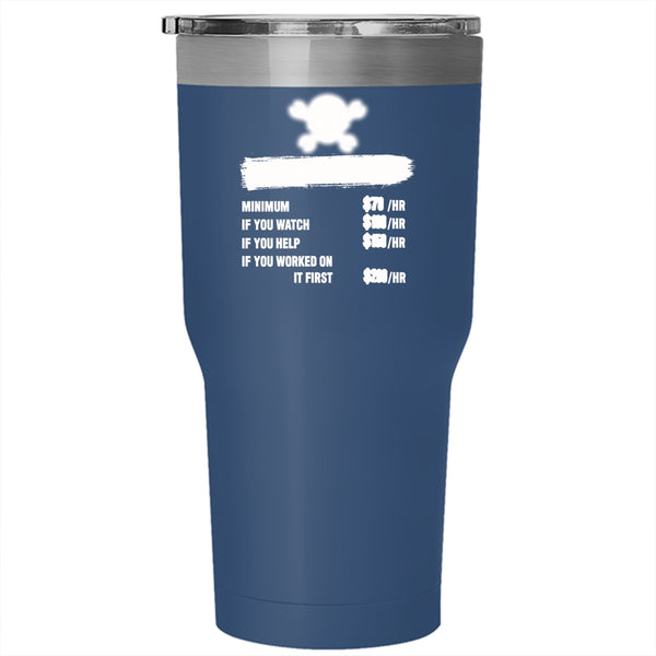Mechanic Labor Rates Tumbler 30 oz Stainless Steel, Awesome Mechancis Travel Mug