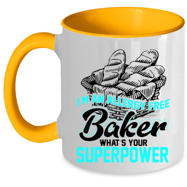 Funny Gift For Bakers Coffee Mug, I'm An Allergy Free Baker Accent Mug
