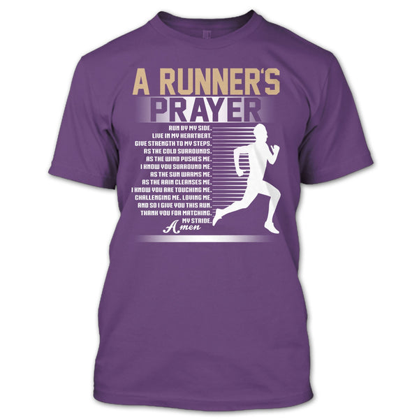 A Runner's Prayer T Shirt, Run By Myside T Shirt