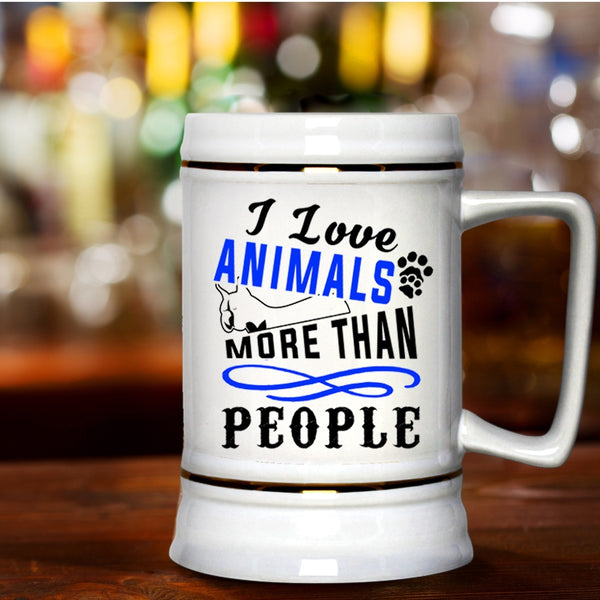 Lovely Gift For Zoologist Beer Stein 22oz, I Love Animals Beer Mug