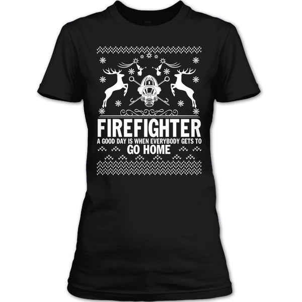 Firefighter Merry Christmas T Shirt, Coolest Firefighter Ever T Shirt
