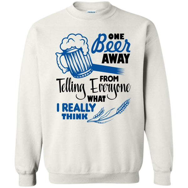 Coolest Beer Drinker T Shirt, One Beer Away Sweatshirt