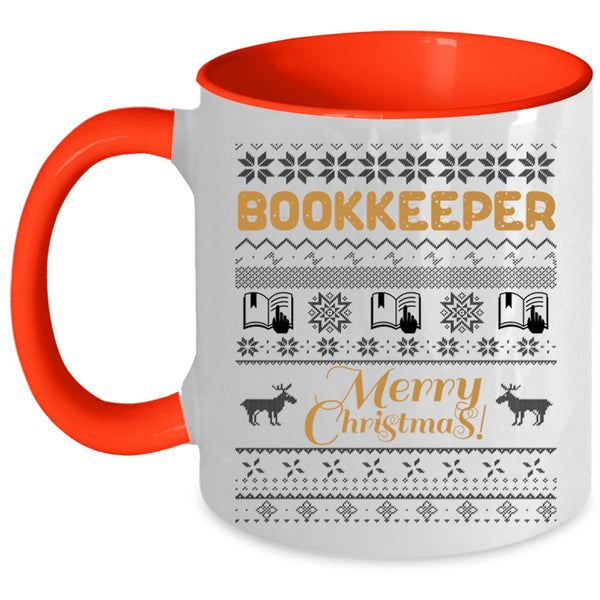 Merry Christmas Coffee Mug, Bookkeeper Accent Mug