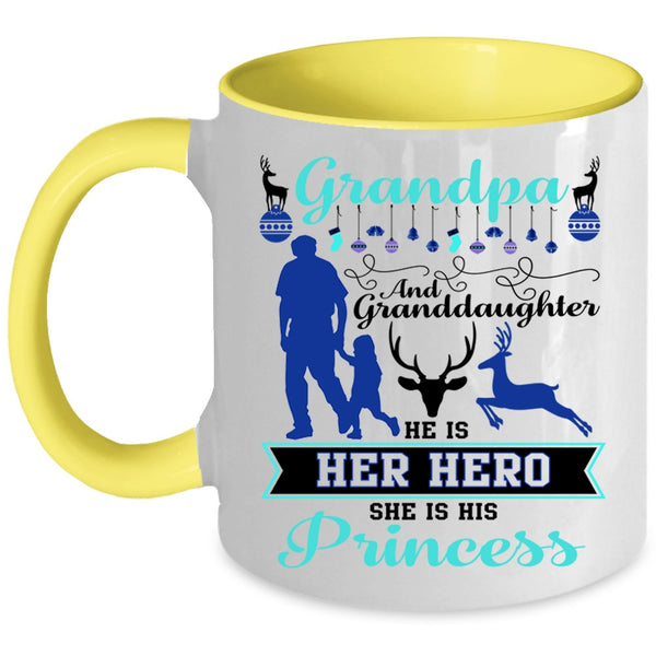 Cute Christmas Coffee Mug, Grandpa And Granddaughter Accent Mug