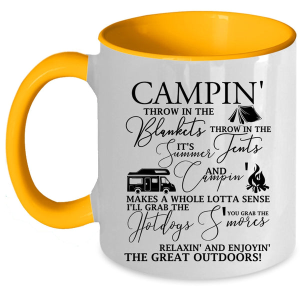 Relaxing And Enjoying The Great Outdoors Coffee Mug, Camping Accent Mug