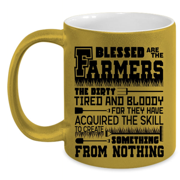Awesome Farmer Coffee Mug, Blessed Are The Farmers Accent Mug