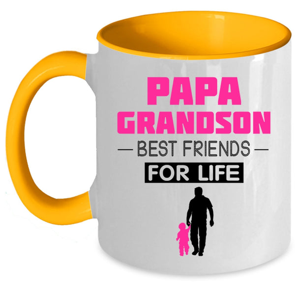 Best Friends For Life Coffee Mug, Papa Grandson Accent Mug
