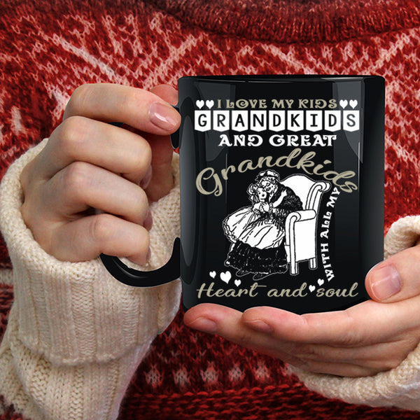 I Love My Kids Coffee Mug, Grandkids And Great Grandkids Coffee Cup