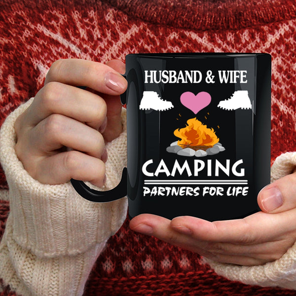 Husband And Wife Coffee Mug, Camping Partners For Life Coffee Cup