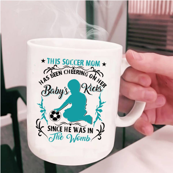 Cute Soccer Mom Coffee Mug, This Soccer Mom Has Been Cheering Cup