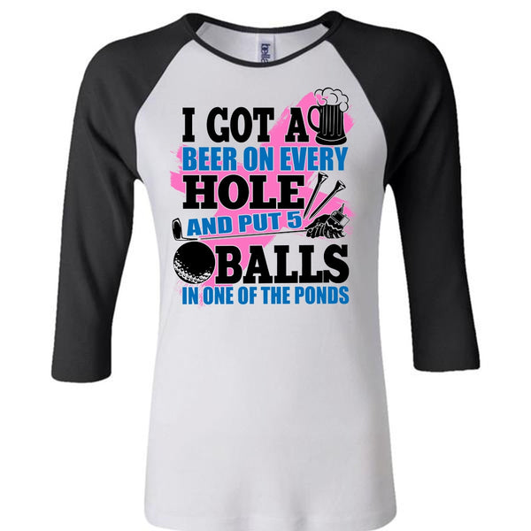 I Got A Beer On Every Hole T Shirt, I Love Golf T Shirt, Awesome T-Shirts