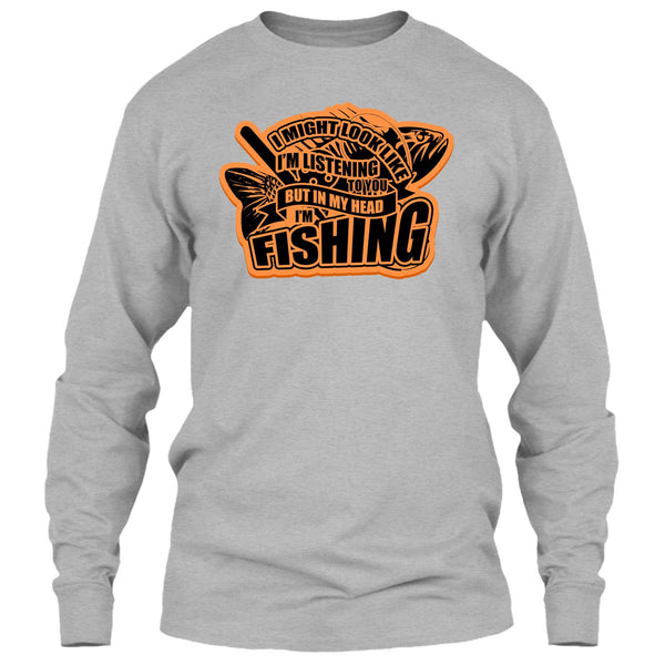 In My Head I'm Fishing T Shirt, Coolest Fishing T Shirt