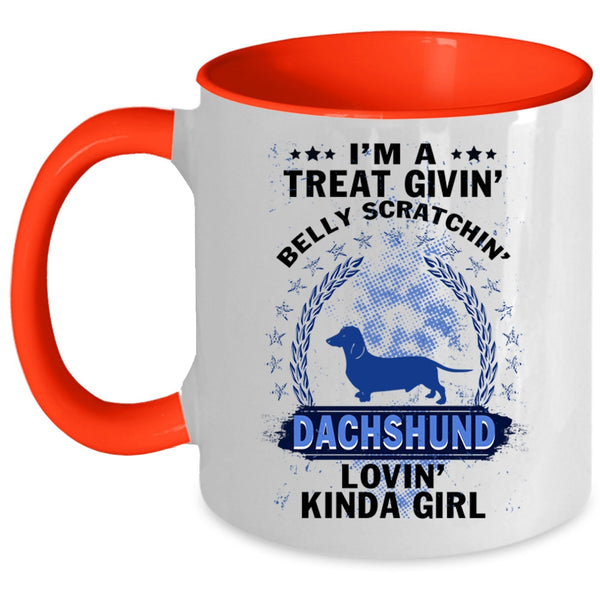 Dog Lovers Coffee Mug, Dachshund Loving Kinda Girl Accent Mug