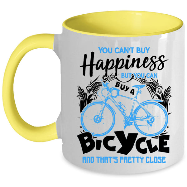 Bicycle Make Me Happy Coffee Mug, You Can Buy A Bicycle Accent Mug