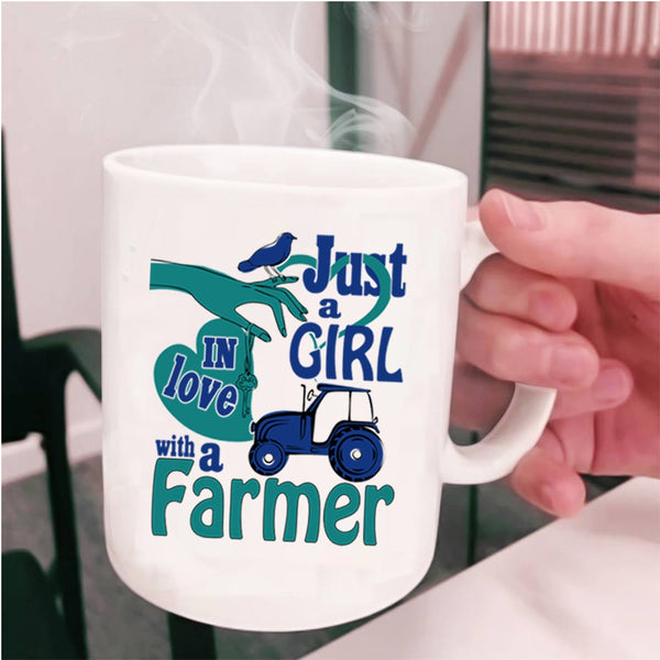 Cute Girls Coffee Mug, Just A Girl In Love With A Farmer Cup