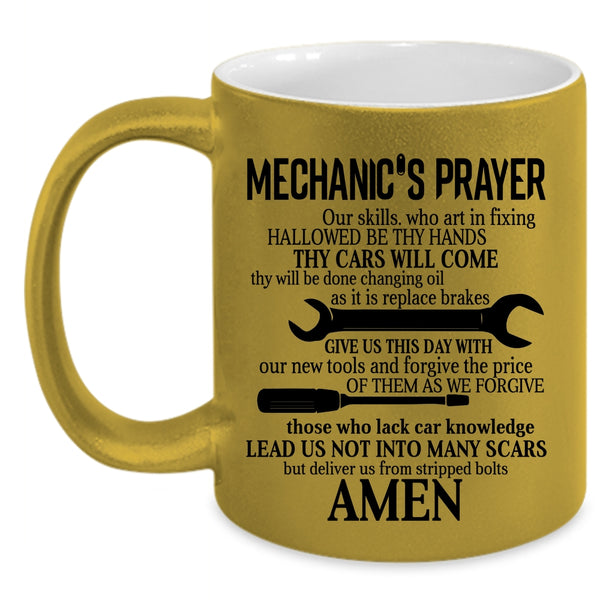 Cool Gift For Mechanics Coffee Mug, Mechanic's Prayer Accent Mug