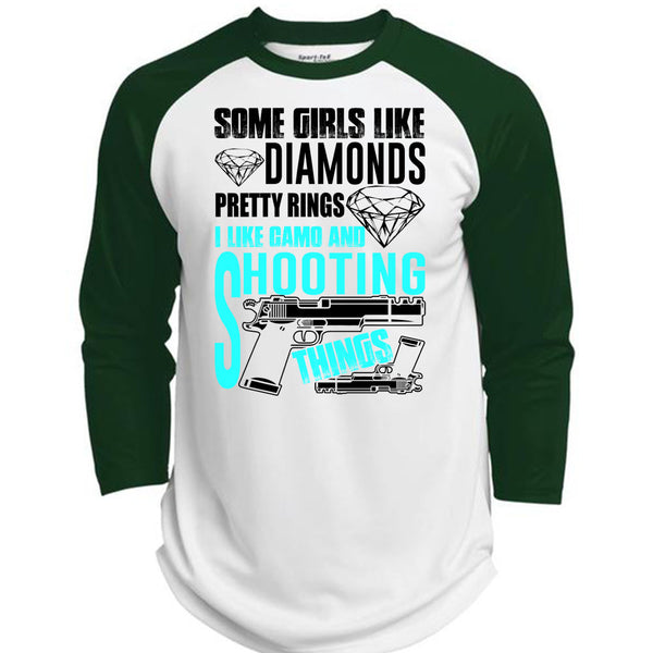 I Like Camo And Shooting Things T Shirt, I Love Gun T Shirt, Awesome T-Shirts  (Polyester Game Baseball Jersey)