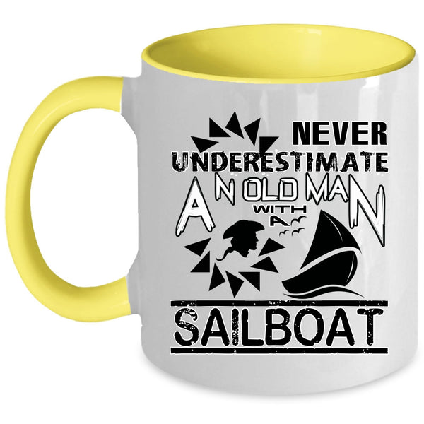 Funny Grandpas Coffee Mug, An Old Man With A Sailboat Accent Mug