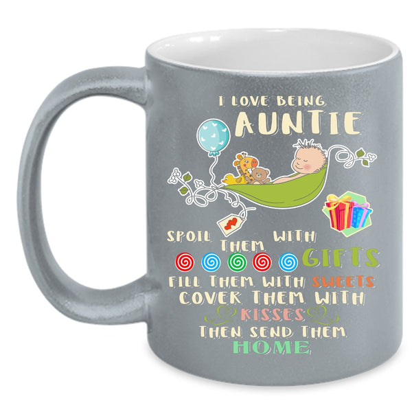 I Love Being Auntie Coffee Mug, Cute Gift For Auntie Coffee Cup
