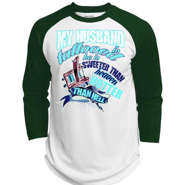 My Husband Is Tattooed T Shirt, I Love Husband T Shirt, Awesome T-Shirts  (Polyester Game Baseball Jersey)