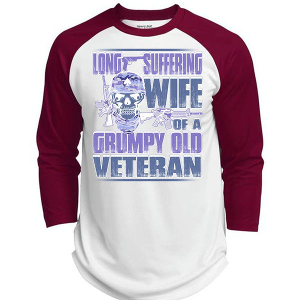 Long Suffering Wife T Shirt, I Love Veteran T Shirt, Awesome T-Shirts  (Polyester Game Baseball Jersey)