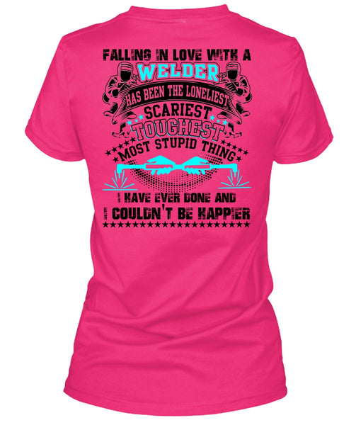 Falling In Love With A Welder T Shirt, I Love Welding T Shirt