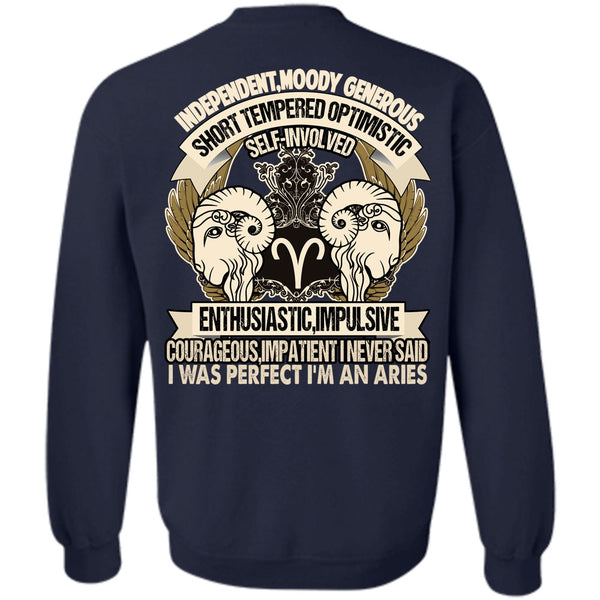 Short Tempered Optimistic T Shirt, I Love Aries Sweatshirt