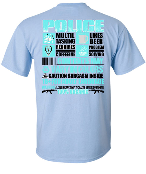 Police Multitasking T Shirt, I Love Police T Shirt