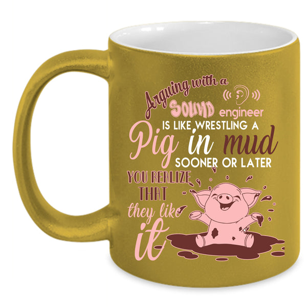 Arguing With A Sound Engineer Coffee Mug, Awesome Engineer Coffee Cup