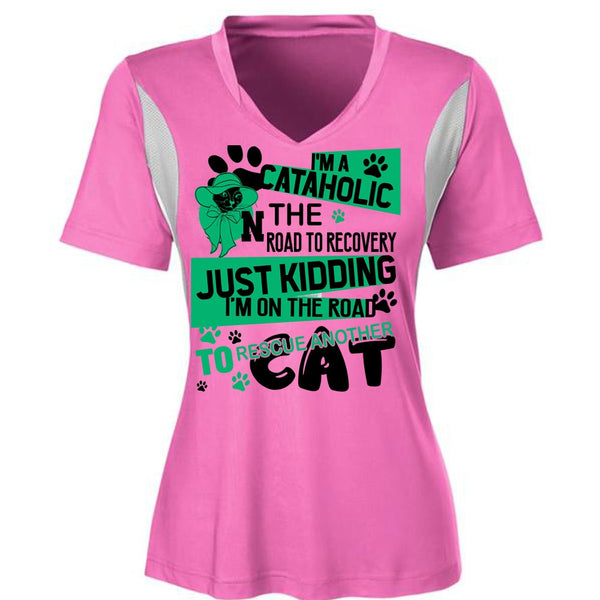 I'm A Cataholic In The Road T Shirt, I Love My Cat T Shirt, Awesome T-Shirts
