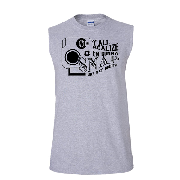 Y'all Realize T Shirt, Funny Photographer Tank Top (Men's Cotton Sleeveless)