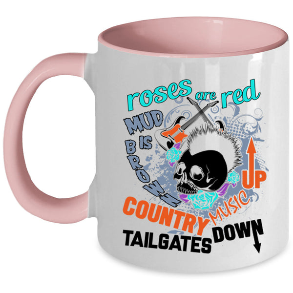 Country Music Up Coffee Mug, Roses Are Red Accent Mug