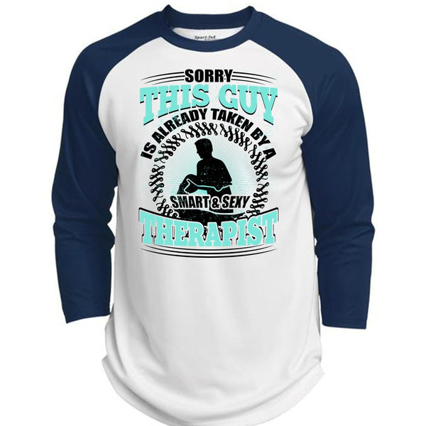 This Guy Is Already Taken By A Therapist T Shirt, I Love Therapist T Shirt, Awesome T-Shirts  (Polyester Game Baseball Jersey)