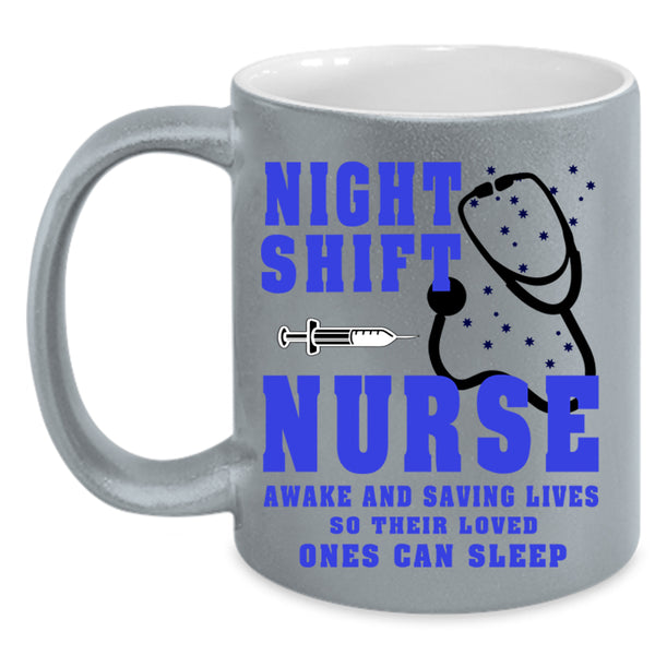 Cute Nurses Coffee Mug, Night Shift Nurse Accent Mug