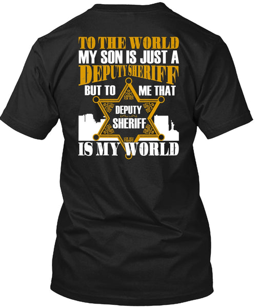 A black t-shirt with the shopify logo