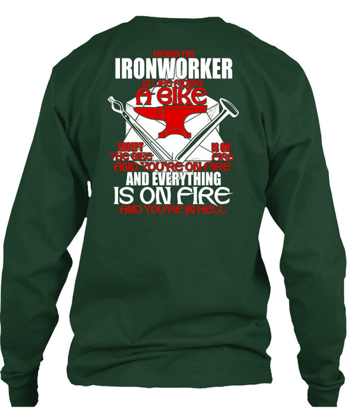 Being An Ironworker T Shirt, Like Riding A Bike T Shirt