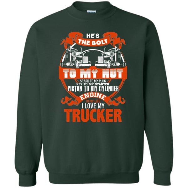 I Love My Trucker T Shirt, Coolest Trucker's Wife Sweatshirt