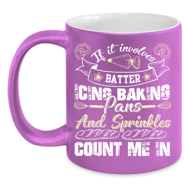 Batter Icing Baking Pans And Sprinkles Coffee Mug, Funny Baking Coffee Cup