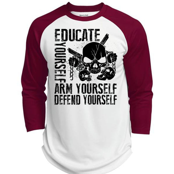 Educate Yourself Arm Yourself T Shirt, I Love Veteran T Shirt, Awesome T-Shirts  (Polyester Game Baseball Jersey)
