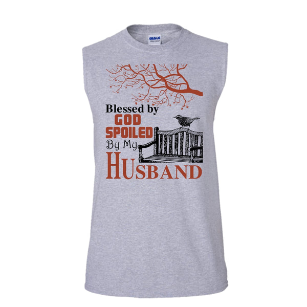 Blessed By God T Shirt, Gift For Wife T Shirt, Awesome t-shirts (Men's Cotton Sleeveless)