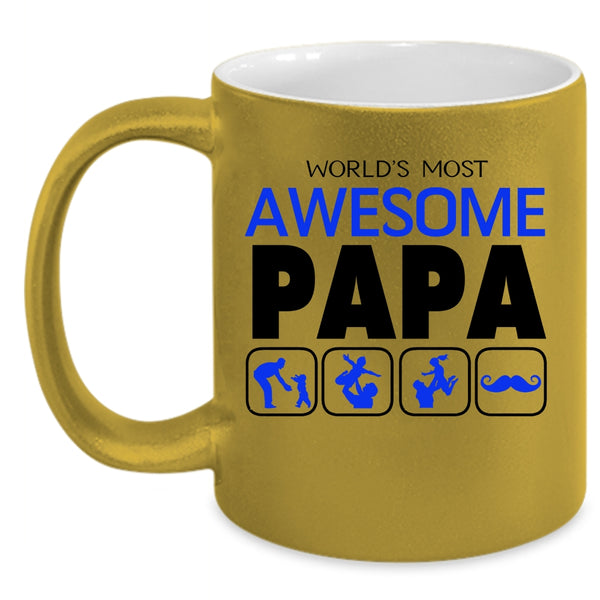 Awesome Papa Coffee Mug, World's Most Awesome Papa Accent Mug
