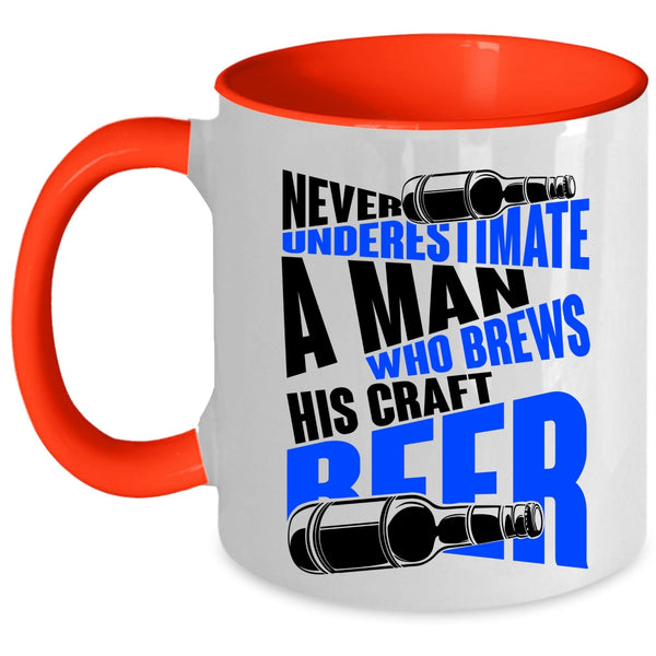 Funny Beer Drinker Coffee Mug, A Man Brews His Craft Beer Accent Mug