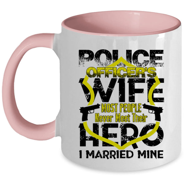 I Married Policeman Coffee Mug, Police Officer's Wife Accent Mug
