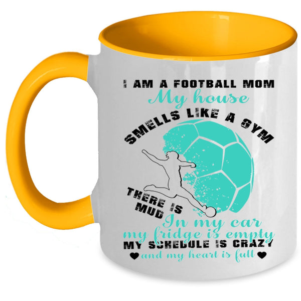 Cool Gift For Mom Coffee Mug, I Am A Football Mom Accent Mug