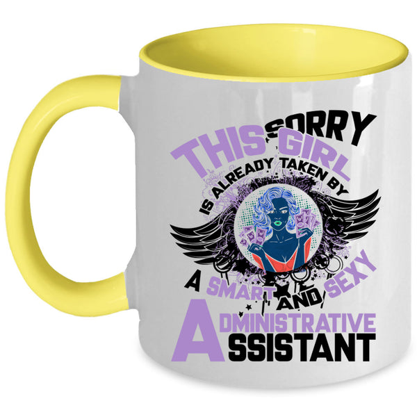 Cute Wife Coffee Mug, Taken By A Smart Administrative Assistant Accent Mug