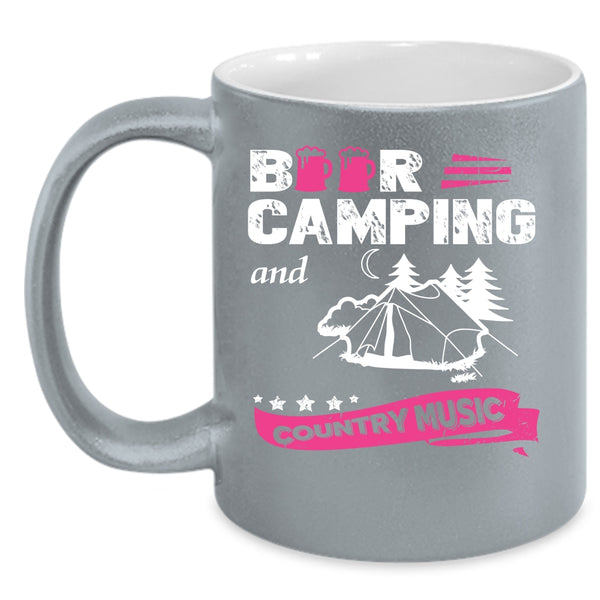 Beer Camping And Country Music Coffee Mug, Funny Camping Coffee Cup