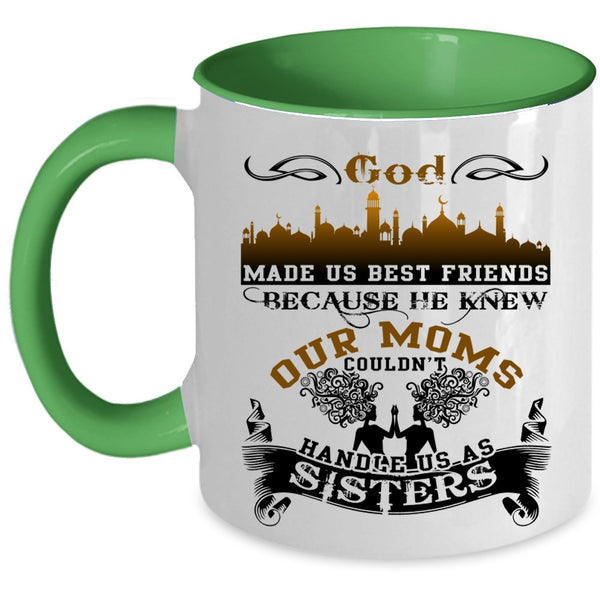 Cute Friends Coffee Mug, God Made Us Best Friends Accent Mug