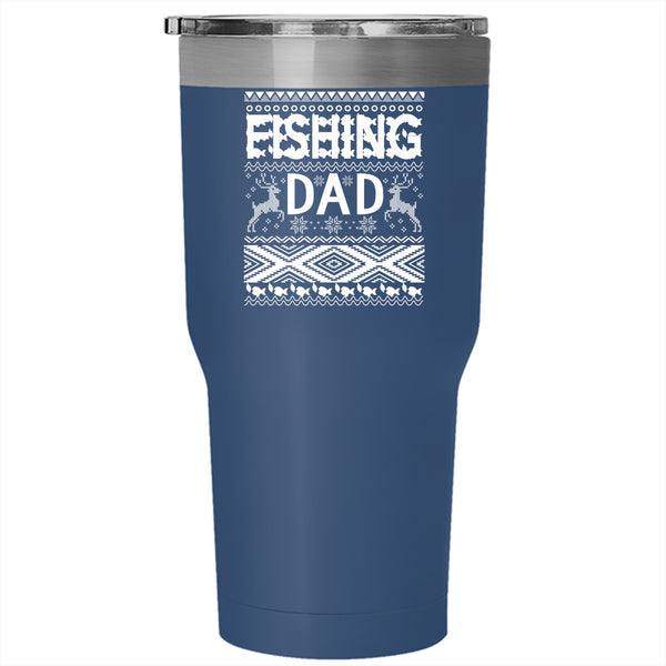 Fishing Dad Tumbler 30 oz Stainless Steel, Christmas Gift For Fisher Travel Mug