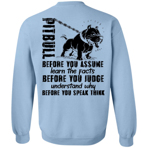 I Love Pit Bull T Shirt, Pit Bull Before You Assume Sweatshirt